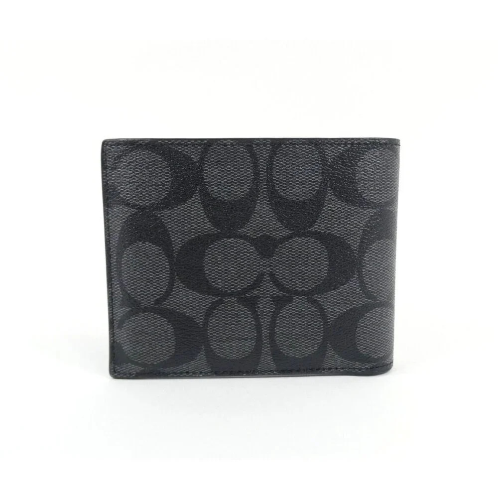 Coach‎ Signature Charcoal Denim Multi Retro C 3in1 Wallet NWT C8297